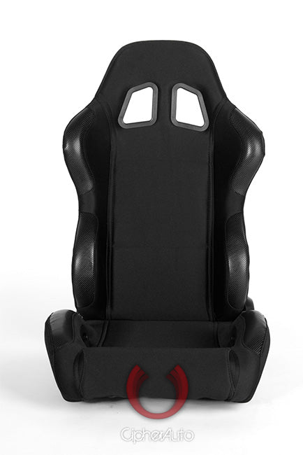 CPA1025 Black Cloth Cipher Auto Racing Seats - Pair