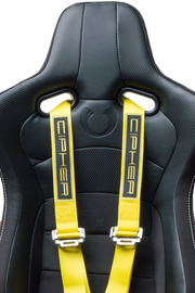 CPA4001YLV2 Yellow 4 Point 2 Inches Camlock Quick Release Racing Harness - CIPHER Logo Version 2 - Pair