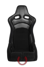 CPA2002CFBK  CIPHER VIPER RACING SEATS BLACK CLOTH BLACK CARBON PU W/ BLACK STITCHING - PAIR