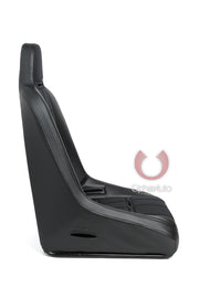 CPA3003 BLACK LEATHERETTE W/ FABRIC INSERT CIPHER AUTO UNIVERSAL FIXED BACK SUSPENSION SEAT - SINGLE