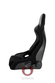 CPA2002CFBK  CIPHER VIPER RACING SEATS BLACK CLOTH BLACK CARBON PU W/ BLACK STITCHING - PAIR