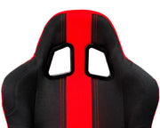  CPA1005 ALL BLACK W/ Red Stripe FABRIC CIPHER AUTO FULL BUCKET RACING SEAT - SINGLE