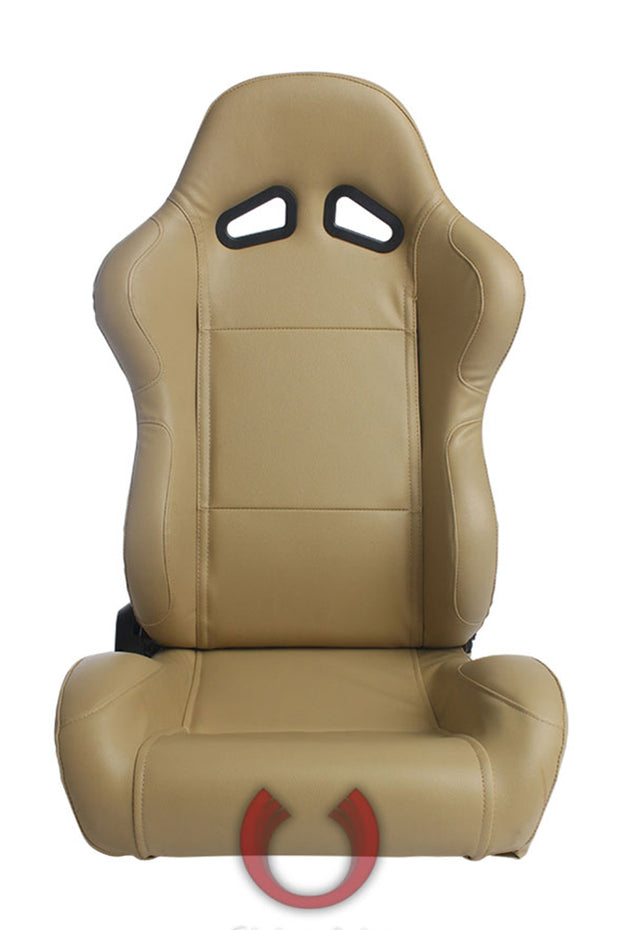 CPA1001 ALL TAN LEATHERETTE CIPHER AUTO RACING SEATS - PAIR