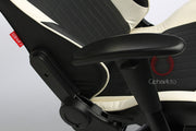 CPA5001 BLACK & WHITE LEATHERETTE CIPHER AUTO OFFICE RACING SEAT