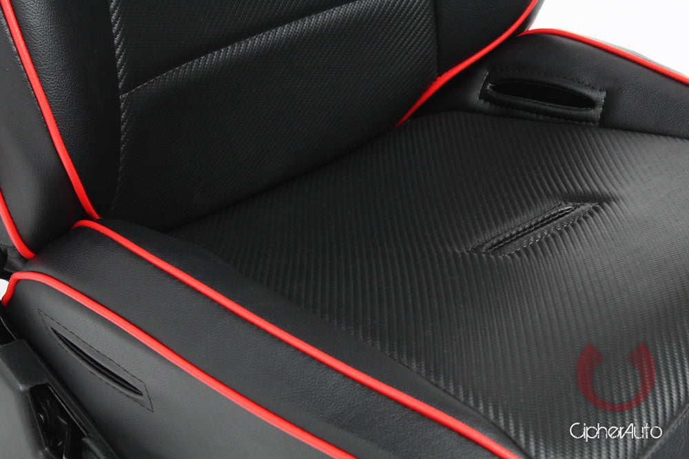 VIPCAR 17冊 CPA3002 All Black Leatherette w/ Red Piping Cipher Auto