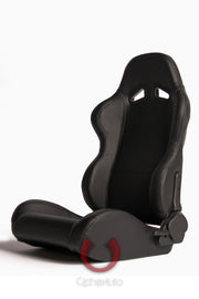 CPA1001 ALL BLACK LEATHERETTE CIPHER AUTO RACING SEATS - PAIR