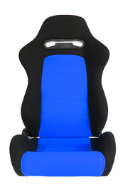 CPA1013 BLACK & BLUE INSERT CLOTH CIPHER AUTO RACING SEATS - PAIR