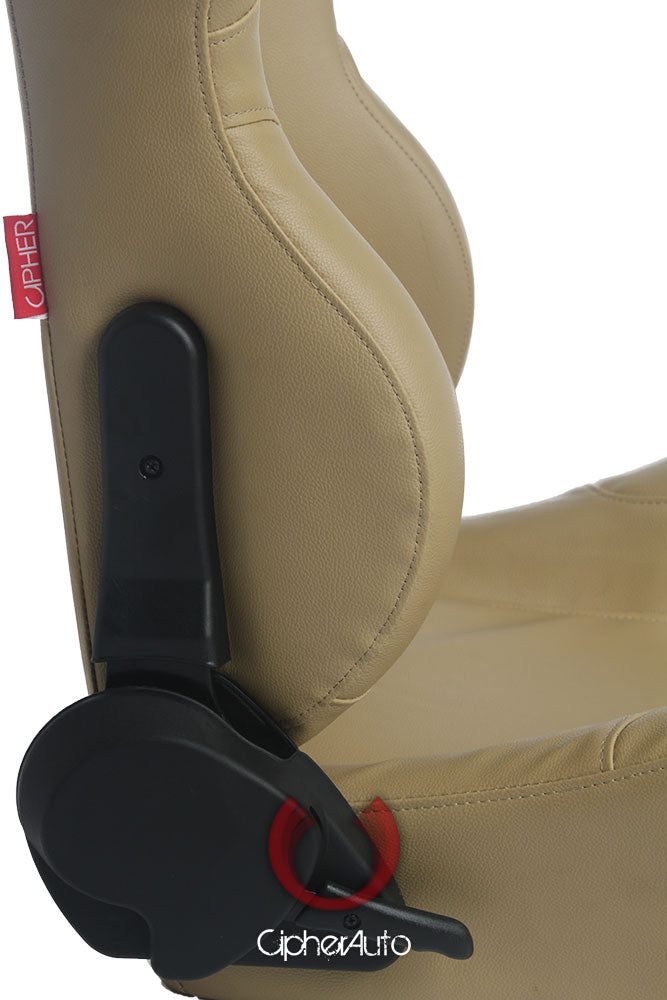 CPA1001 All Tan Leatherette Cipher Auto Racing Seats - Pair