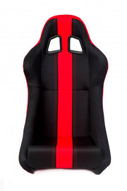 CPA1005 All Black w/ Red Stripe Fabric Cipher Auto Full Bucket Racing Seat - Single