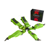 CPA4005 Cipher Racing Lime Green 5 Point 3 Inches Camlock Quick Release Racing Harness w/ Snap Hook & Eye Bolts - SFI 16.1