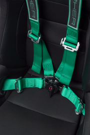 CPA4001GNV2 Green 4 Point 2 Inches Camlock Quick Release Racing Harness - CIPHER Logo Version 2 - Pair