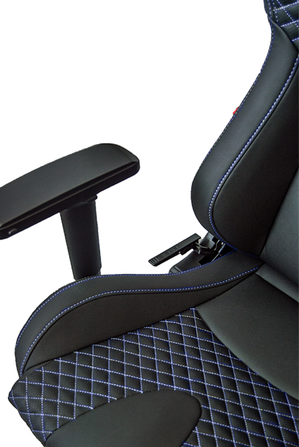RS Racing Style Seat Black Leatherette Carbon Fiber with Blue